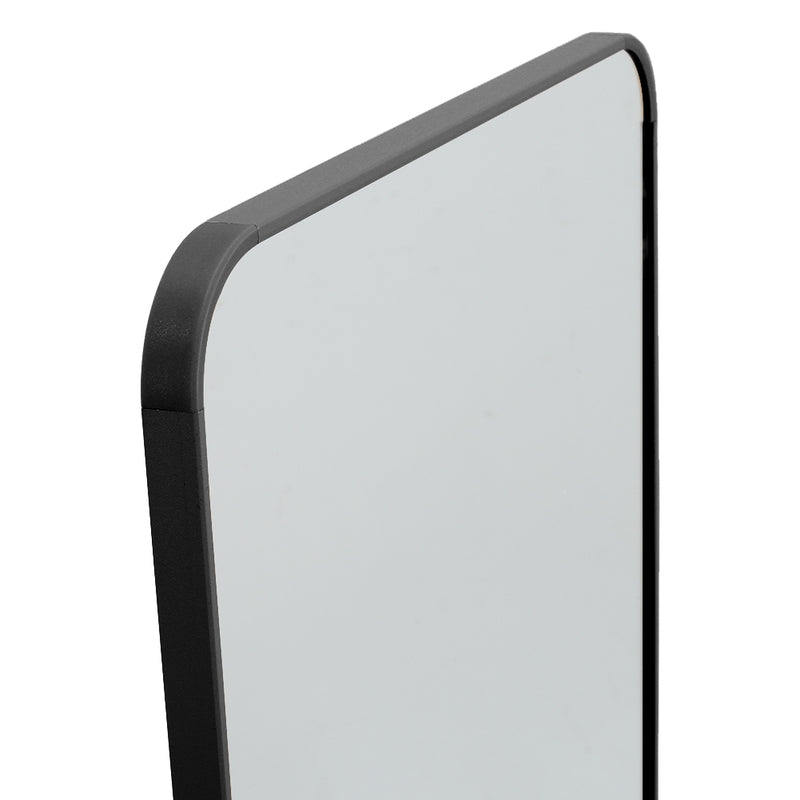 Livingandhome Modern Arched Metal Floor Mirror Black