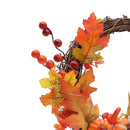 Halloween Maple Pumpkin Harvest Wreath with Lights