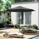 Garden Sanctuary Large Solar Powered LED Patio Umbrella for Outdoor Garden Patio without Base