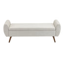 Livingandhome Linen Fabric Storage Ottoman Bench