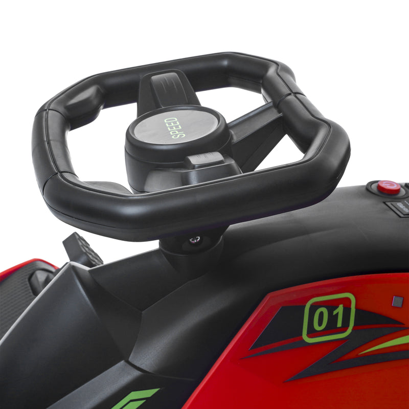 HOMCOM 12V Electric Go Kart for Kids with Music, LED Lights