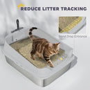 PawHut Stainless Steel Cat Litter Box with High Sides