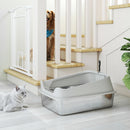 PawHut Stainless Steel Cat Litter Box with High Sides