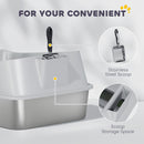 PawHut Stainless Steel Cat Litter Box with High Sides