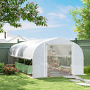 Outsunny Polytunnel Greenhouse W/ Roll-up Sidewalls, Mesh Door, 6 x 3 x 2m