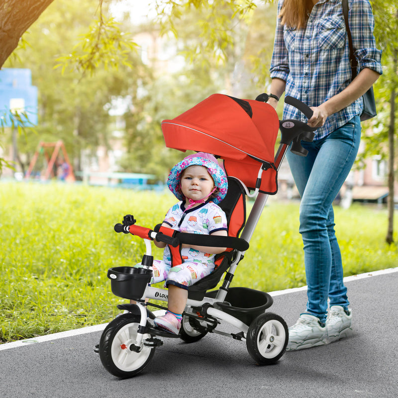 HOMCOM 6 in 1 Trike for Toddler 1-5 Years with Parent Handle