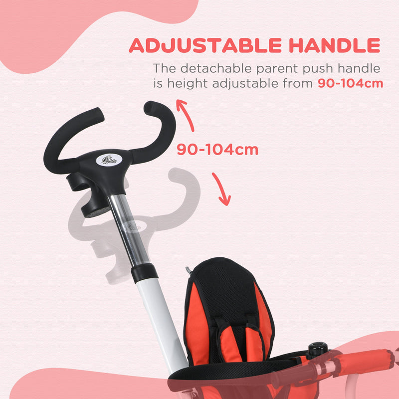 HOMCOM 6 in 1 Trike for Toddler 1-5 Years with Parent Handle