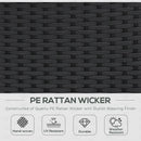 Outsunny Garden Daybed with Adjustable Table - Black