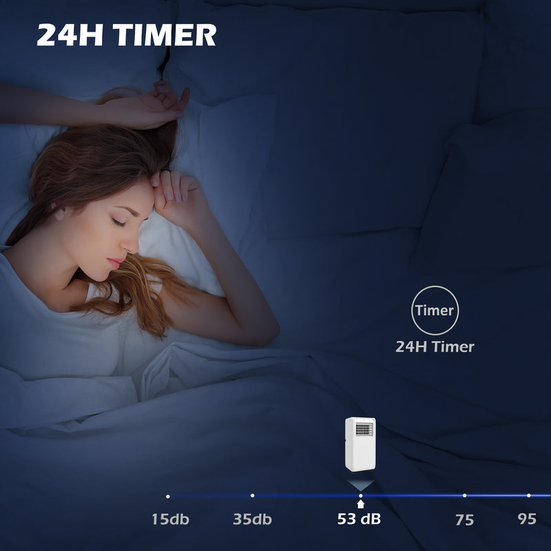 HOMCOM Portable Air Conditioner, Dehumidifier, Timer