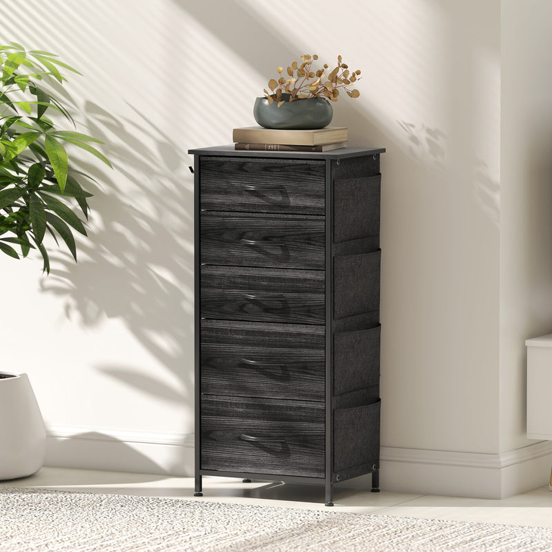 HOMCOM Fabric Chest of Drawers, 4 Drawer Dresser for Bedroom
