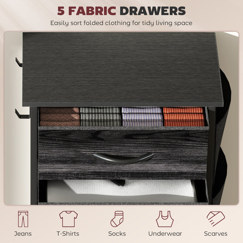 HOMCOM Fabric Chest of Drawers, 4 Drawer Dresser for Bedroom