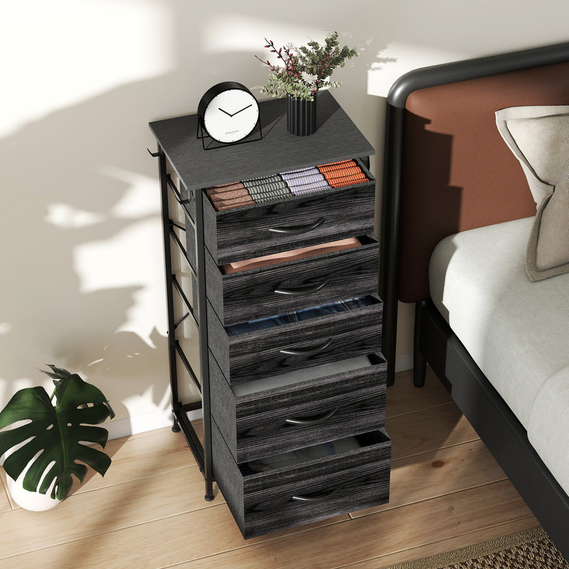 HOMCOM Fabric Chest of Drawers, 4 Drawer Dresser for Bedroom