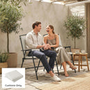 Outsunny 2Pcs Garden Chair Cushions, Waterproof Seat Pads, Cream White