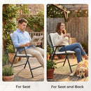Outsunny 2Pcs Garden Chair Cushions, Waterproof Seat Pads, Cream White