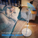 HOMCOM 18" Pedestal Fan With Sleep Mode, Oscillating Standing Fan, White