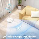 HOMCOM 18" Pedestal Fan With Sleep Mode, Oscillating Standing Fan, White