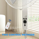 HOMCOM 18" Pedestal Fan With Sleep Mode, Oscillating Standing Fan, White