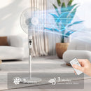HOMCOM 18" Pedestal Fan With Sleep Mode, Oscillating Standing Fan, White