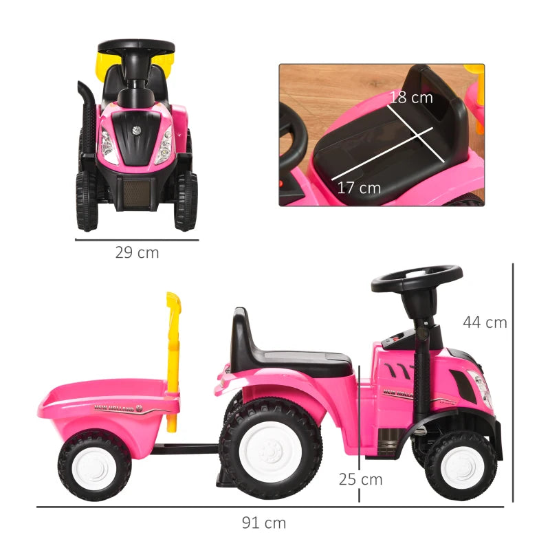 HOMCOM Ride-On Tractor for Ages 1-3 Years - Pink