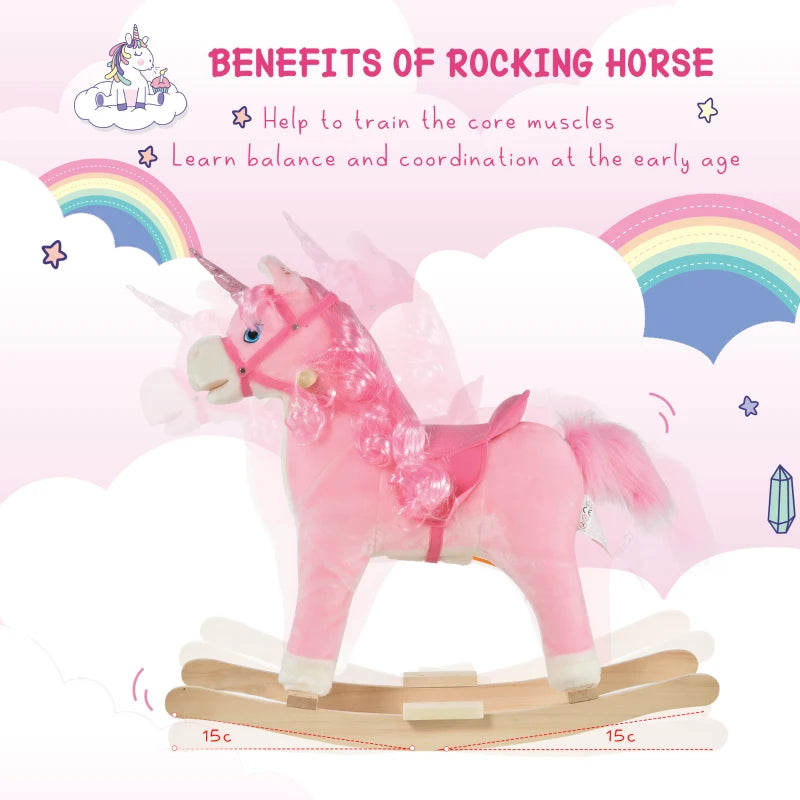 HOMCOM Children's  Rocking Horse - Pink