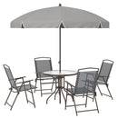 Outsunny Garden Dining Set, Patio Sets With Tempered Glass Table