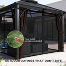 Outsunny 3x3(m) Hardtop Gazebo With Polycarbonate Roof & Sides, Grey