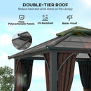 Outsunny 3x3(m) Hardtop Gazebo With Polycarbonate Roof & Sides, Grey