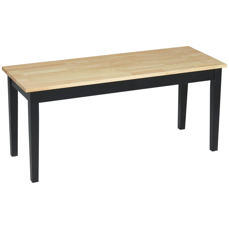 HOMCOM Wood Dining Bench Wooden Bench for 2 People, Black