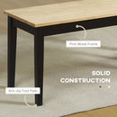 HOMCOM Wood Dining Bench Wooden Bench For 2 People, Black