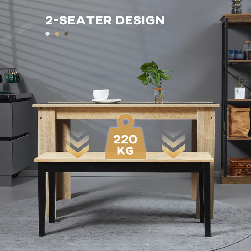HOMCOM Wood Dining Bench Wooden Bench for 2 People, Black