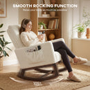HOMCOM Rocking Chair for Adults, Lounge Rocker w/ Lumbar Pillow, Cream White