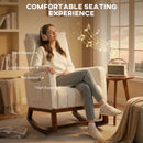 HOMCOM Rocking Chair for Adults, Lounge Rocker w/ Lumbar Pillow, Cream White