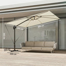 Outsunny 3 X 3 M Garden Cantilever Parasol W/ Light, Cover, Wind Protection