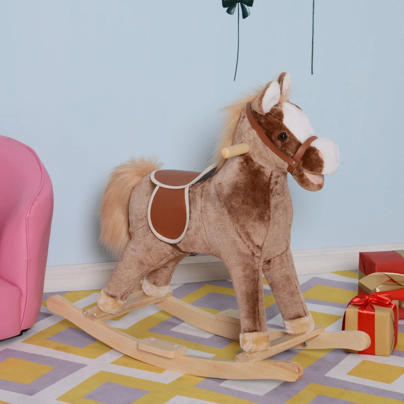 HOMCOM Children's Rocking Horse - Brown