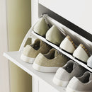 HOMCOM 3 Drawer Shoe Cabinet with Flip Doors for Hallway, Entryway, White