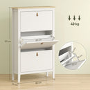 HOMCOM 3 Drawer Shoe Cabinet with Flip Doors for Hallway, Entryway, White