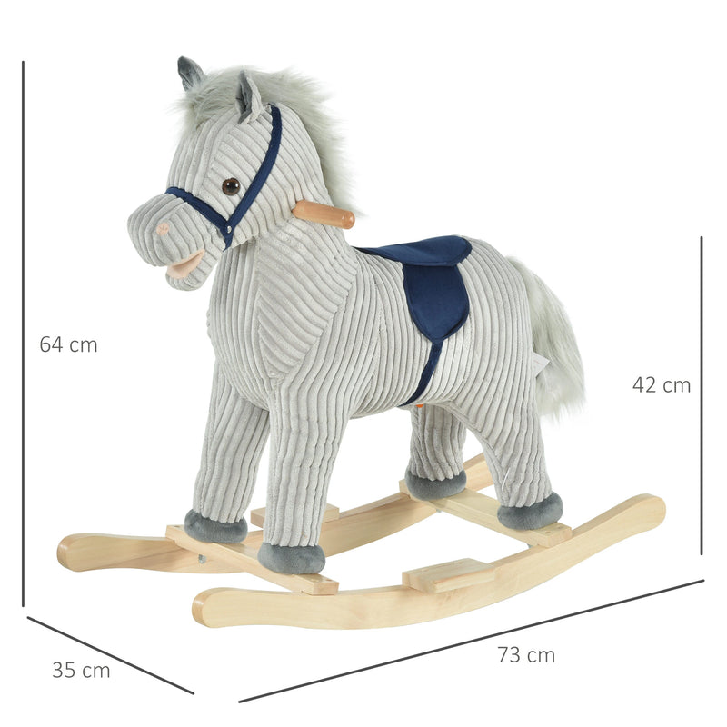 HOMCOM Children's Rocking Horse - Grey