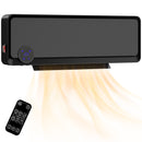 HOMCOM 1000W/2000W Wall Downflow Heater 10-49Â°C Temperature w/ Timer, Black