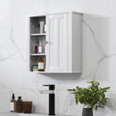 HOMCOM Modern Wall Mounted Bathroom Cabinet With Adjustable Shelves, White