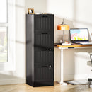 HOMCOM 4 Drawer File Cabinet with Lock and Adjustable Hanging Bars, Black