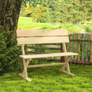 Outsunny 2 Seater Wooden Garden Bench Outdoor Loveseat with Back, Natural