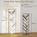 HOMCOM 10 Tier Tree Bookshelf Modern Tall Bookcase White Gold Tone