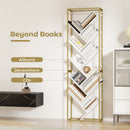 HOMCOM 10 Tier Tree Bookshelf Modern Tall Bookcase White Gold Tone