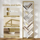 HOMCOM 10 Tier Tree Bookshelf Modern Tall Bookcase White Gold Tone