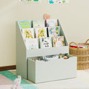 AIYAPLAY Kids Bookcase W/ 3 Tier Shelves, Drawer, For Bedroom, Nursery, Green