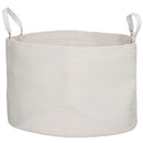 HOMCOM 88L Cotton Rope Laundry Basket With Handles For Pillows Clothes - Grey/Cream