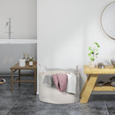 HOMCOM 88L Cotton Rope Laundry Basket With Handles For Pillows Clothes - Grey/Cream