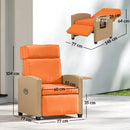 Outsunny Rattan Garden Recliner Sun Lounger W/ Flip Table, Khaki/Orange