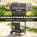 Outsunny Gas Burner Barbecue Grill, Garden BBQ Grill With Warming Rack