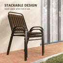 Outsunny Stackable Patio Bistro Set, 3 Pieces Garden Furniture Set